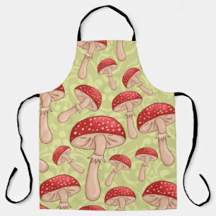 Tablier croquis vintage mignon et transparent amanita cham