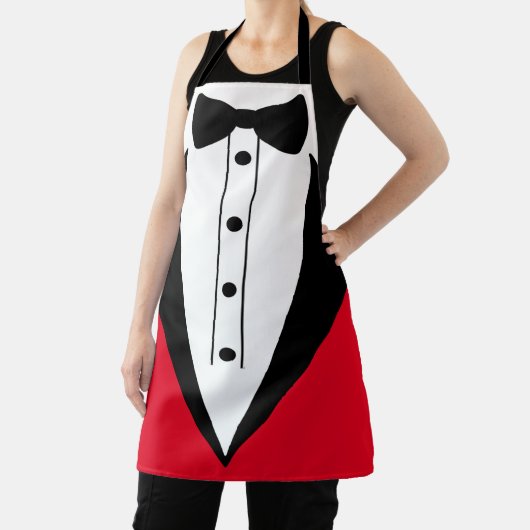 Tablier Croupier jeu nuit tuxedo noir cravate (Insitu)