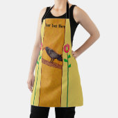 Tablier Crow noir sur Branche Rouge Fleurs Abstraites Jaun (Insitu)