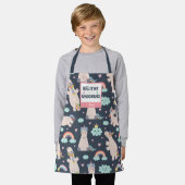 Tablier Croyez en Unicorns Bleu et Rose fille Motif enfant (Porté)