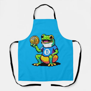 Tablier Crypto Frog - Drôle Pixel Art Devise numérique