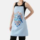 Tablier Crystal Blue Bunny and Blue Jay Heart (Insitu)