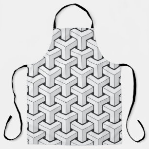 Tablier Cubes isinaux Noir Blanc Motif