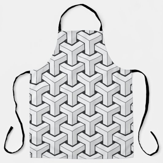 Tablier Cubes isinaux Noir Blanc Motif (Recto)