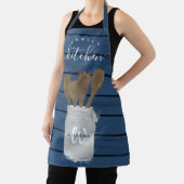 Tablier Cuillère en bois bleue rustique pour la cuisine fa (Insitu)