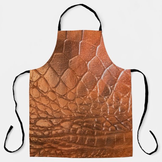 Tablier Cuir Brown avec un motif sous forme d'écailles (Recto)