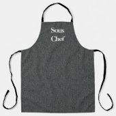 Tablier Cuir Faux Gris Style Restaurant  (Recto)
