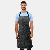 Tablier Cuir noir : texture de closeup transparente. (Porté)