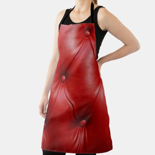 Tablier Cuir rouge : Motif d'élévation. (Insitu)