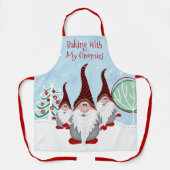 Tablier Cuire au four avec mes Gnomies Noël Gnome (Recto)