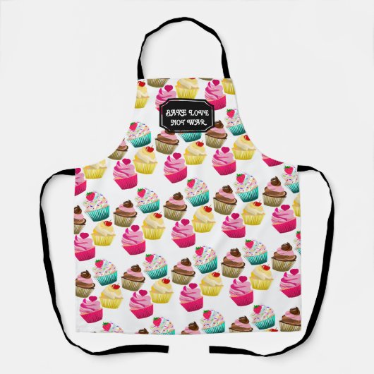 Tablier Cuire l'amour non pas la guerre, cuire avec amour (Recto)