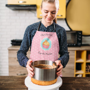 Tablier Cuisine à gâteau rose Polka Dot Personnalisée