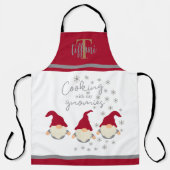 Tablier Cuisine amusante avec mes Gnomies Holidays Design  (Recto)