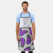 Tablier Cuisine Apron aux papillons violets (Porté)