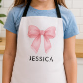 Tablier Cuisine Aquarelle Rose Bow Coquette Baking