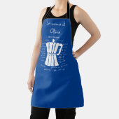 Tablier Cuisine art Italien Espresso café marine bleu (Insitu)