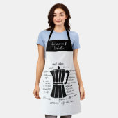 Tablier Cuisine art Italien Espresso café noir (Porté)