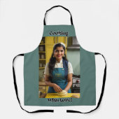Tablier Cuisine Avec Amour Bleu Adulte Apron (Recto)