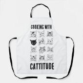 Tablier Cuisine avec Cattitude - Dessins originaux de chat (Recto)
