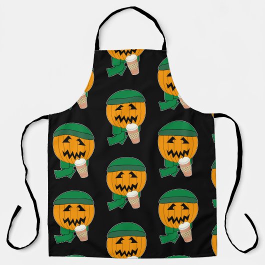Tablier Cuisine Avec Le Citrouille Hipster Jack Halloween (Recto)
