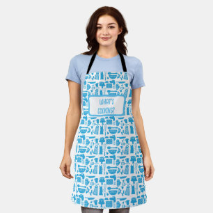 Tablier Cuisine bleue personnalisée Kitsch Fun Art Motif