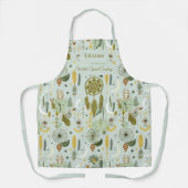 Tablier Cuisine Boho Chic avec Dreamcatcher à Sage Green (Recto)