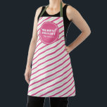 Tablier Cuisine cadeau de Noël unique<br><div class="desc">Ajoutez une touche de Pinkmas à votre cuisine avec ce tablier de Noël mignon et moderne ! Doté de rayures de sucre de canne en rose et vert vif avec "Joyeux et brillant" en typographie blanche, cet tablier est parfait pour les chefs et les boulangers. Utilisez les champs modèle pour...</div>
