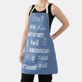 Tablier Cuisine Chef Mots Apron Bleu (Insitu)