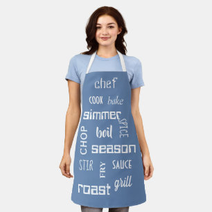 Tablier Cuisine Chef Mots Apron Bleu