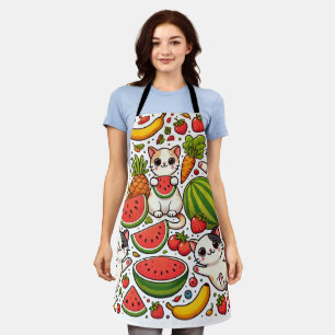 Tablier Cuisine Cute Cat Apron - Cartoon Jouant