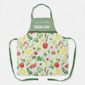 Tablier Cuisine d'aquarelle Cuisine Plante Vegan (Recto)