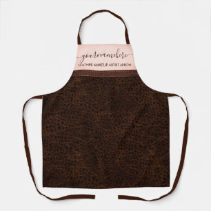 Tablier Cuisine de boulangerie simple texture cuir rose ma