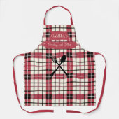 Tablier Cuisine de Camila avec Plaid Rouge Flair avec Uste (Recto)