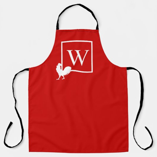Tablier Cuisine de campagne au poulet à monogramme initial (Recto)