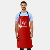 Tablier Cuisine de campagne au poulet à monogramme initial (Porté)