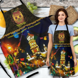 Tablier Cuisine de Dia de Los Muertos Souvenirs affectueux