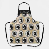 Tablier Cuisine de ferme rustique Barnyard Gingham noir et (Recto)