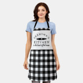Tablier Cuisine de grand-mère en buffle noir et blanc (Porté)