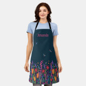 Tablier Cuisine de libellules fleurs sauvages femmes (Porté)