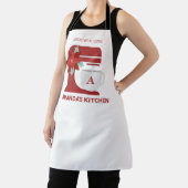 Tablier Cuisine de mélange de soie rouge | Monogramme | No (Insitu)