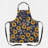 Tablier Cuisine de Momma Jaune Feuilles Sunflower de la ma (Recto)