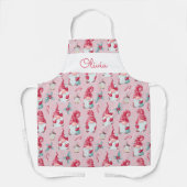 Tablier Cuisine de Noël Gnome Fête Nom personnalisé (Recto)