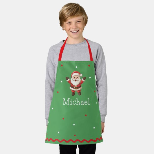 Tablier Cuisine de Noël personnalisée Festive pour enfants (Porté)