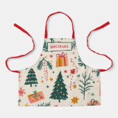 Tablier Cuisine de Noël personnalisée Festive pour enfants (Recto)
