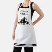 Tablier Cuisine de Nonna noir et blanc avec café (Insitu)