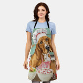 Tablier Cuisine de vacances Coonhound : Festive Noël (Porté)