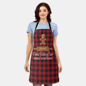 Tablier Cuisine de vacances Russe Rouge Plaid (Porté)