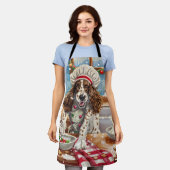 Tablier Cuisine de vacances Setter anglais : Festive Chris (Porté)