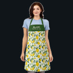 Tablier Cuisine d'été au citron jaune<br><div class="desc">Un élégant tablier cuisine motif citron. Un tablier lumineux et heureux. Personnalisez-le pour vous-même ou pour un ami. Conçu pour vous par Blackberry Boulevard.</div>