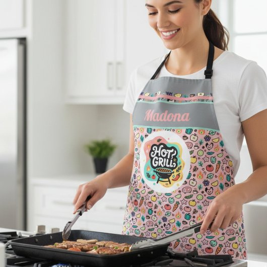 Tablier Cuisine d'été BBQ Grill Chaud Doodle